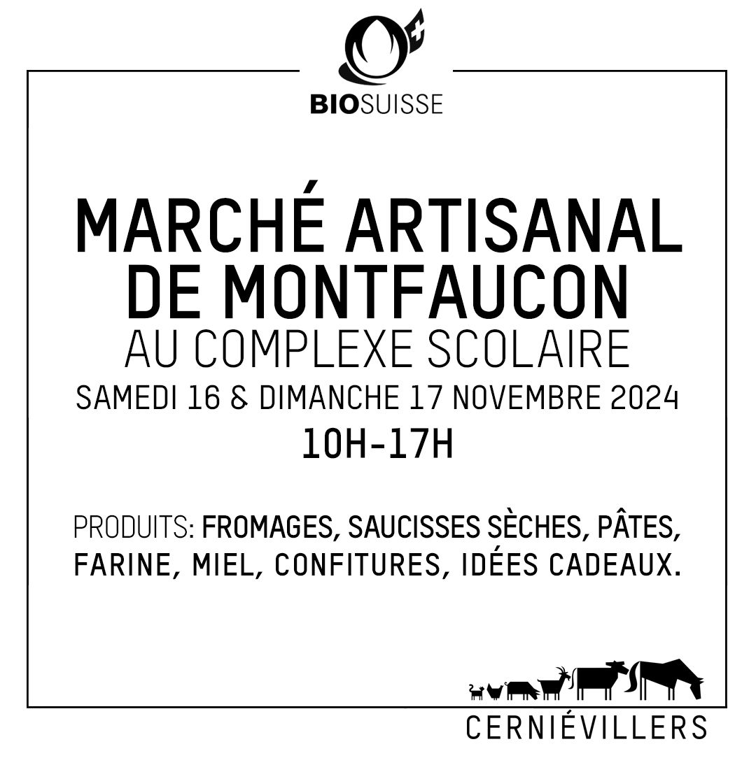 Marché artisanal de Montfaucon 16 & 17 novembre 2024